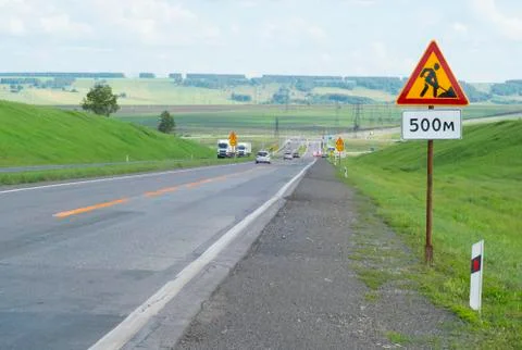 Slow down, repair work Stock Photos