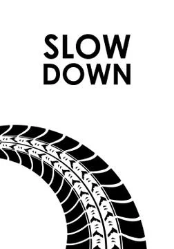 Slow down tire track background Stock Illustration