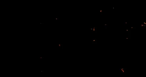 Slow Drifting Fire Embers VFX Overlay Against Black Vídeo Stock 333049689