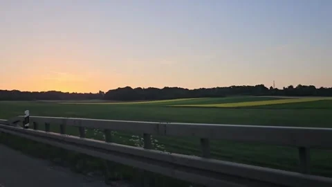 Slow drive on Autobahn during sunset. Stock Footage 338164608