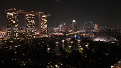 Slow drone flight over Gardens by the Stock Video Pond5