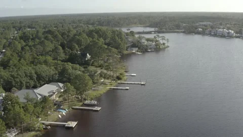 Slow Drone Flight Over Lake Stock Footage 172310294