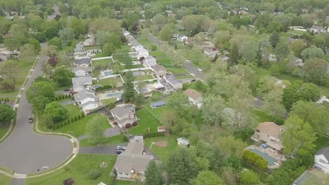 Slow drone move over development summer 스톡 동영상 107937574