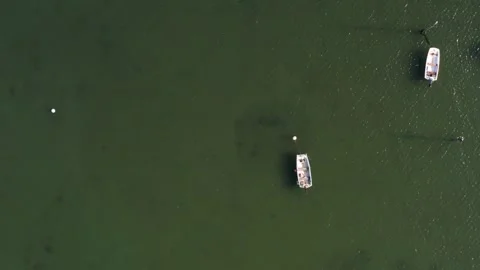 Slow Drone Push In Over Shallow Lake Water, Coastal Connecticut Stock-Footage 299769478