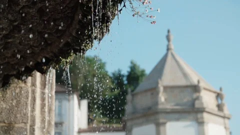 Slow: drops falling - baroque architecture - europian city 動画素材 128091216