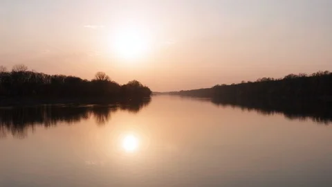 Slow exotic river at Sunset time. Stock Footage 127536999