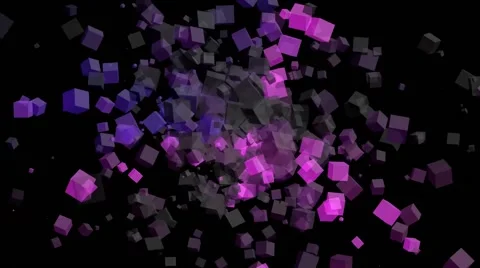 Slow explosion of purple cubes motion background Stock Footage 62960382