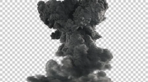 Slow Explosion with Smoke 2 (Pre Keyed) Stock Footage