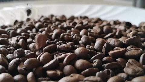 Slow fall of coffee beans Stock Footage 125639395