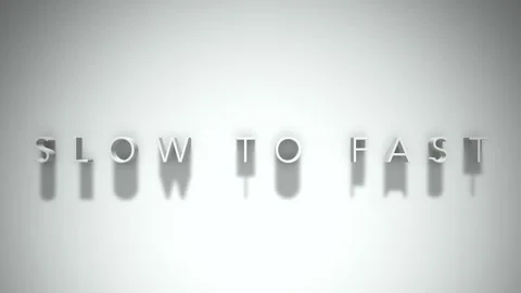 Slow to fast 3D title animation with shadows on a white background Stock Footage 297905497