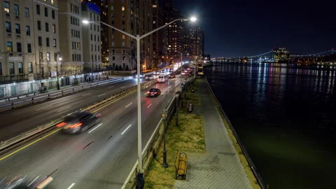 Slow to Fast Light trails Highway Crop Stock Footage 145044806