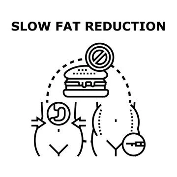 Slow fat reduction process vector concept illustrating weight loss Stock Illustration