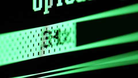 Slow Files Uploading Process Computer Monitor Close Up Stock Footage 233889164