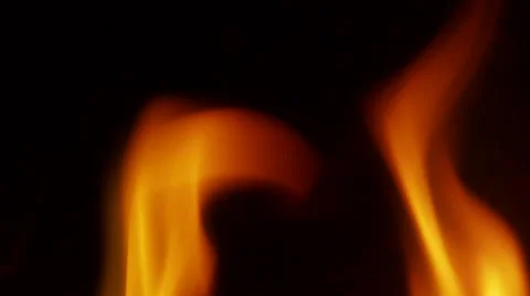 Slow flames at fireplace in the evening Stockbeeldmateriaal 42253888