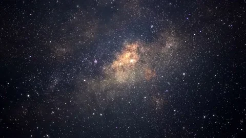 Slow flight to a distant glowing galaxy through many stars and constellations Stock Footage 156412107