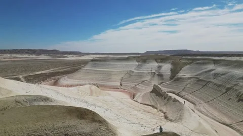 Slow flight into the gorge washed away by water and wind Stock Footage 237696007