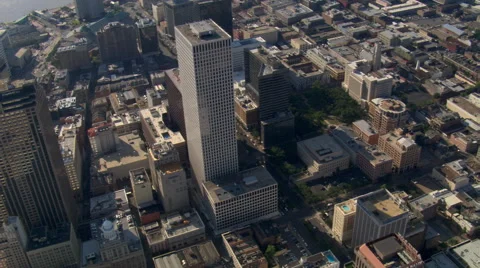 Slow flight over downtown New Orleans buildings. Shot in 2007. Stock Footage 59520902