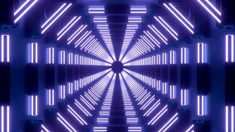 Slow flight through abstract 3D alien technology tunnel, seamless loop. Design Stock Footage 167615116
