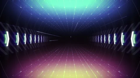 Slow flight through abstract sci-fi cyber tunnel loopable background Video stock 102461753