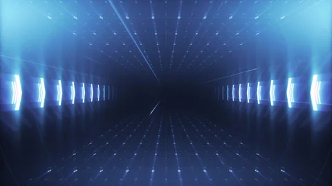 Slow flight through abstract sci-fi cyber tunnel loopable background Video stock 102463251