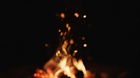 Slow Floating Fire Sparks on Dark Background Cinematic Glow 4K Stock Footage 331339909