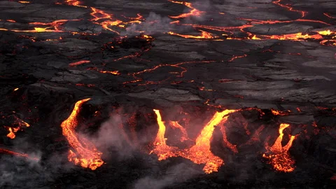 Slow flowing Lava Stock Footage 249555579