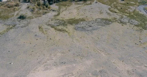 Slow Fly Over Empty Lake Reservoir Stock Footage 105690330