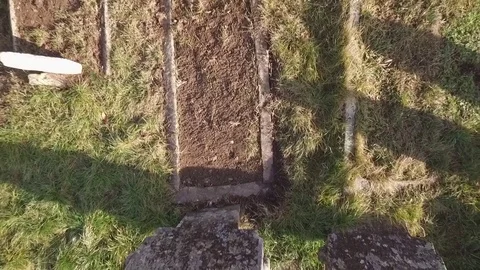 Slow flying over the ancient graveyard Stock Footage 70951228