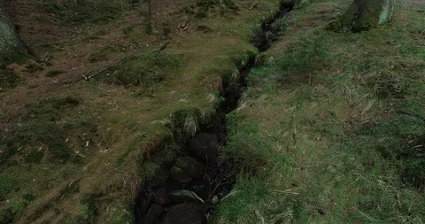 Slow footage over small stream. Stock Footage 107162804