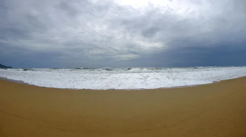 Slow Gentle Waves on Maikhao Stock Footage 35406237