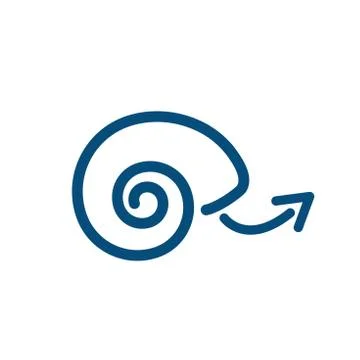 Slow Growth Icon with Snail Shell Stock Illustration