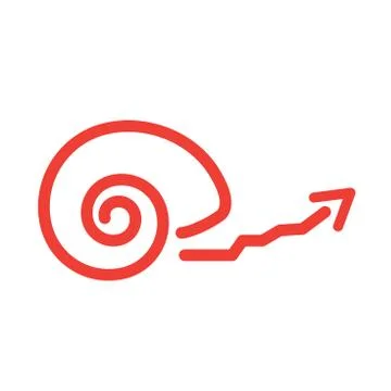 Slow Growth Icon with Snail Shell Stock Illustration