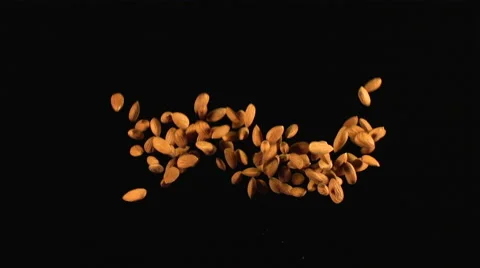 SLOW: A heap of almonds up and down Stock Footage 58526197
