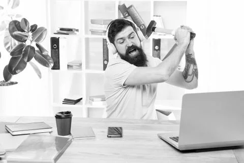 Slow internet connection. Outdated software. Computer lag. Reasons for computer Foto stock