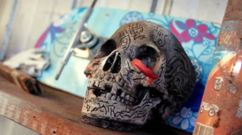 Slow Inward smooth movement of a skull Stock Footage 67164517