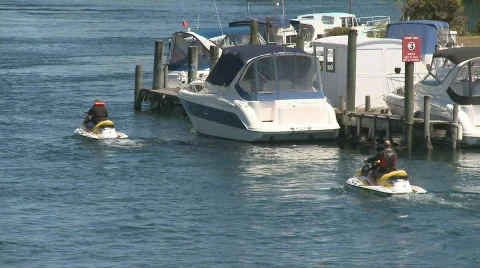Slow jetski Stock Footage 589981