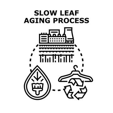 Slow leaf aging process vector concept illustration Stockillustratie