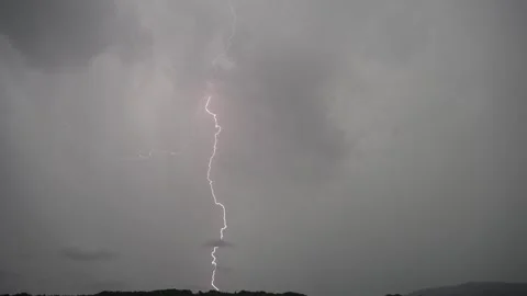Slow Lightning Strikes Stock Footage 244785876