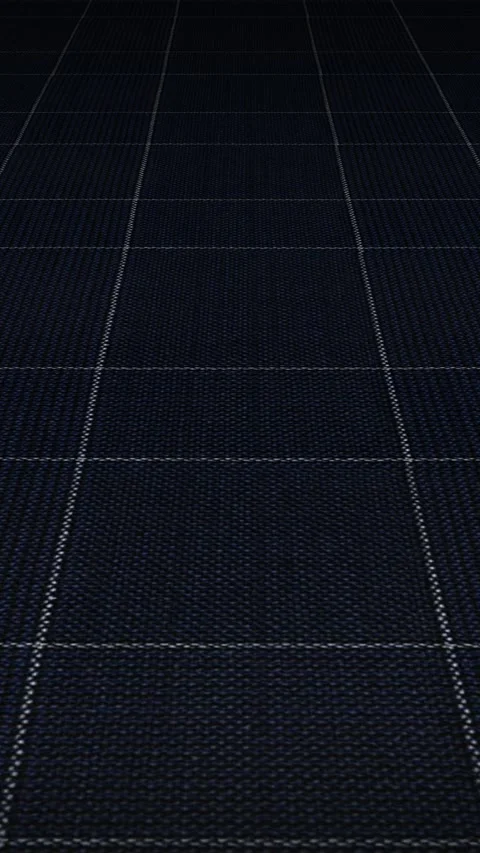Slow linear sweep over Italian navy blue windowpane check wool grid design 스톡 동영상 343211744