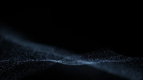 Slow loop motion dotted waves on black background Stock Footage 324210435