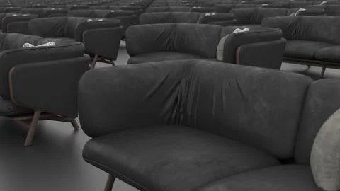 Slow loopable pan across room full of furniture - 4k loop Stock Footage 142077389