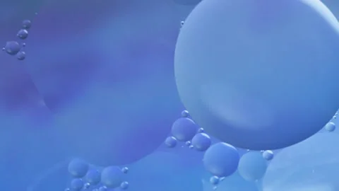Slow Macro Moving Blue Bubbles Video stock 153277869