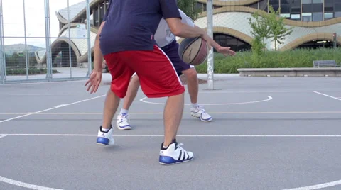 Slow-Mo: Basketball Player Steals The Ball From His Opponent Player Stock Footage 39670830