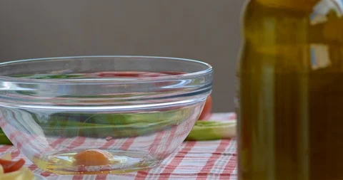 Slow-Mo Close Up Making A Delicious And Nutritious Breakfast Stock Footage 126089597