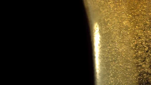 Slow Mo Close Up Side Of Beer Glass With Bubbles Stock Footage 113202179