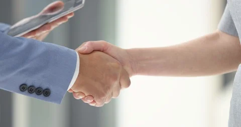Slow Mo Close Up A Strong Handshake Stock Footage 97137948