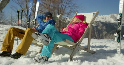 Slow Mo Of Couple Sitting And Relaxing Stock Footage 140120343