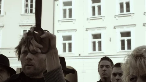 Slow Mo Craftspeople Protesting For Their Rights Stock Footage 120409959