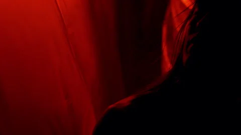 Slow Mo of Dancer Moving Gracefully during Performance in Colorfully Lit Studio Stock Footage 289817323