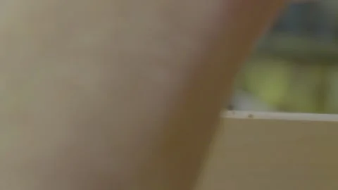 Slow Mo drill into wood Stock Footage 163413734